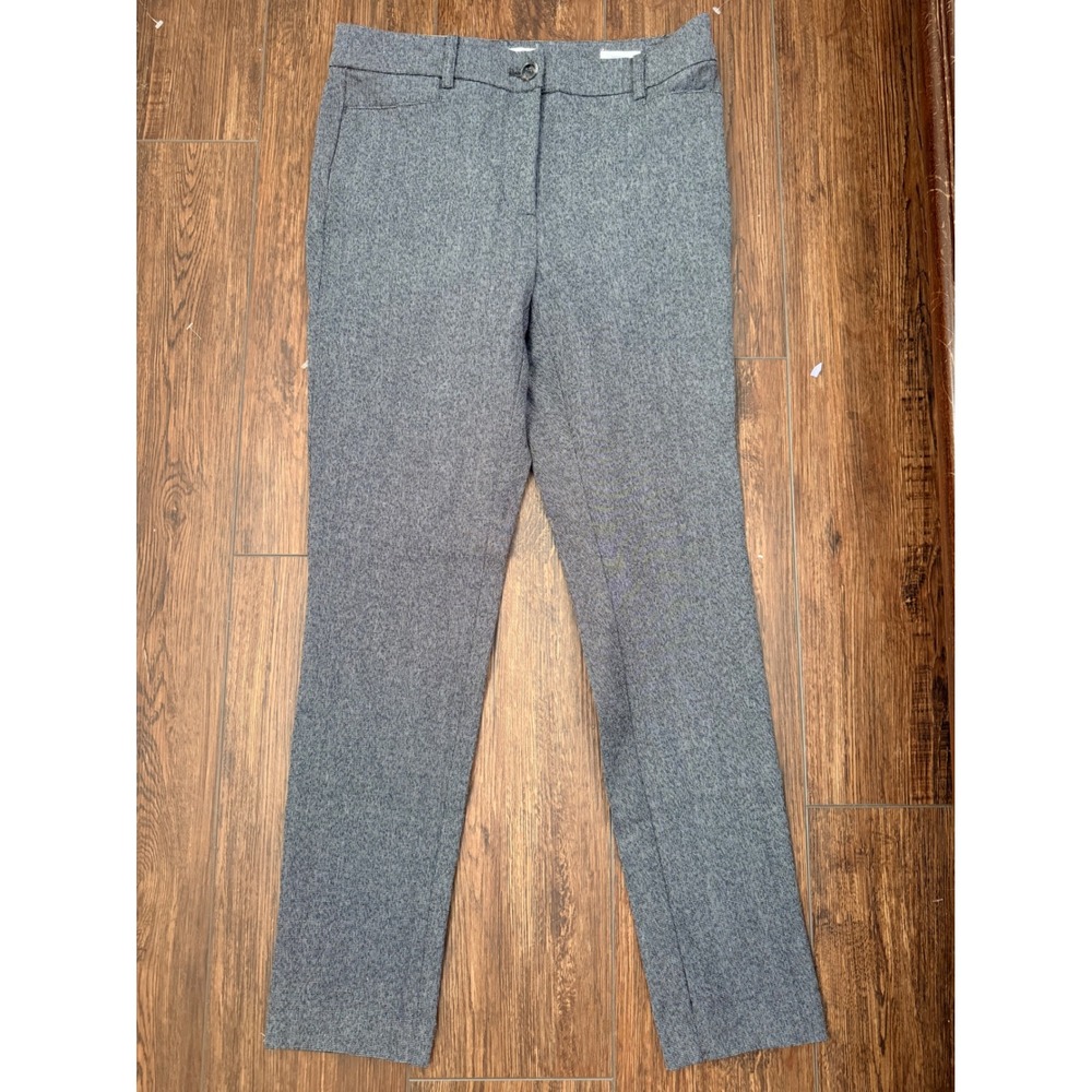 Loft Curvy The Skinny Dress Pants Grey Marl Heathered Trousers Size 4 NWT